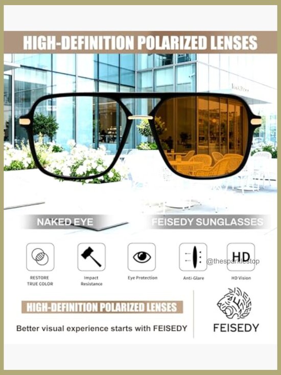 Retro Square Aviator Sunglasses Polarized Lens Double Bridge Frame main image 7